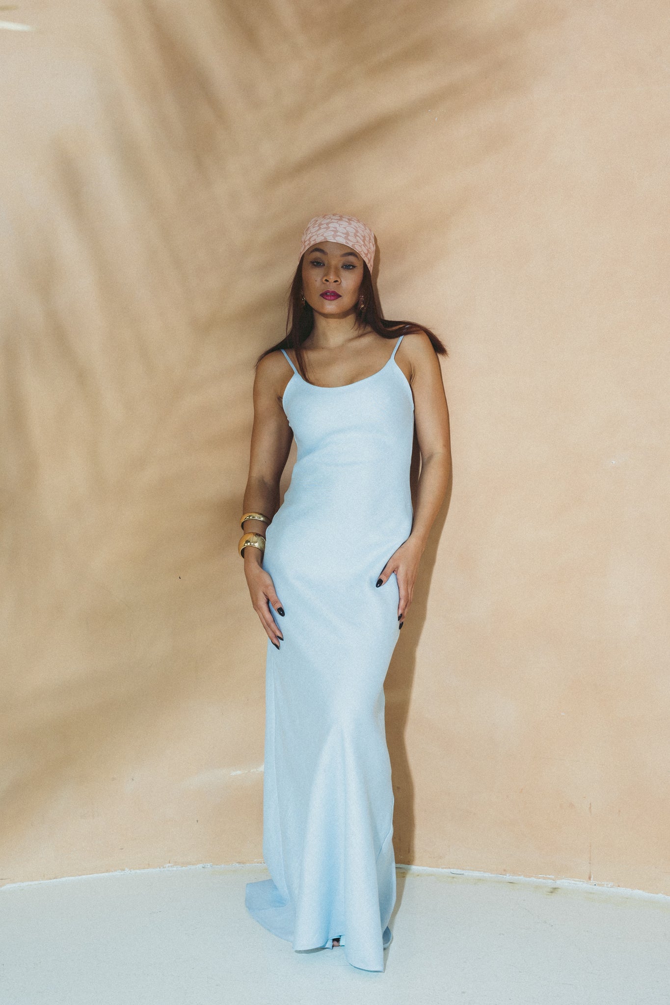 celeste blue dress Portia and Scarlett PS24038 Long Prom Beaded Dress